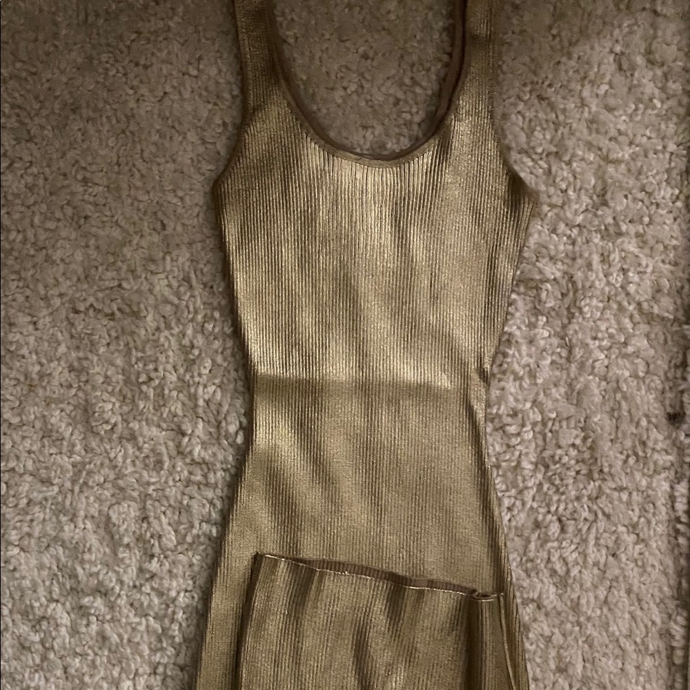 Gold midi dress